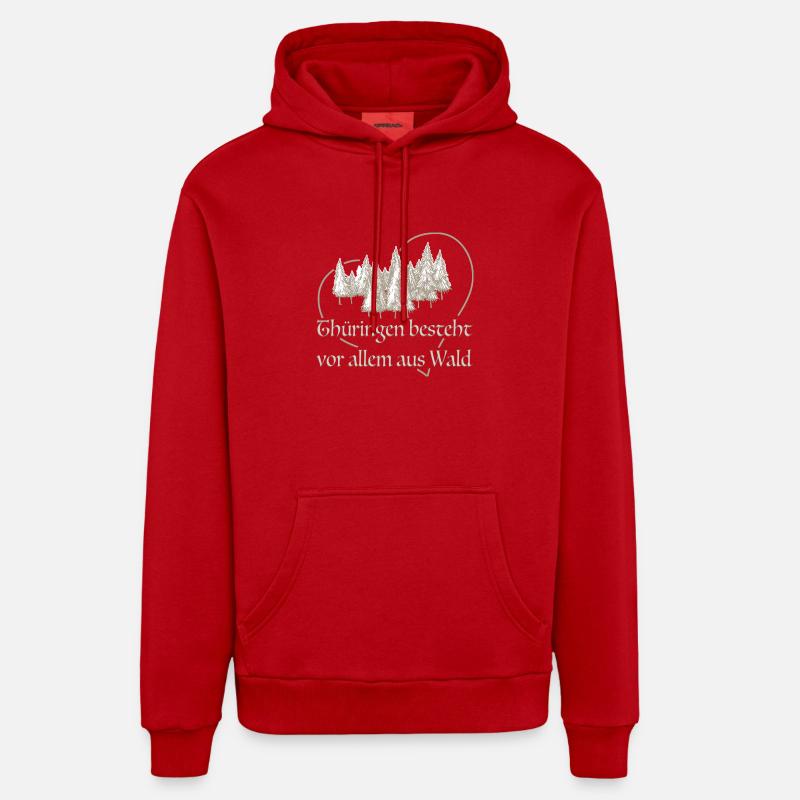 Thuringe - Sweat à capuche bio décontracté fabriqué en UE - rouge