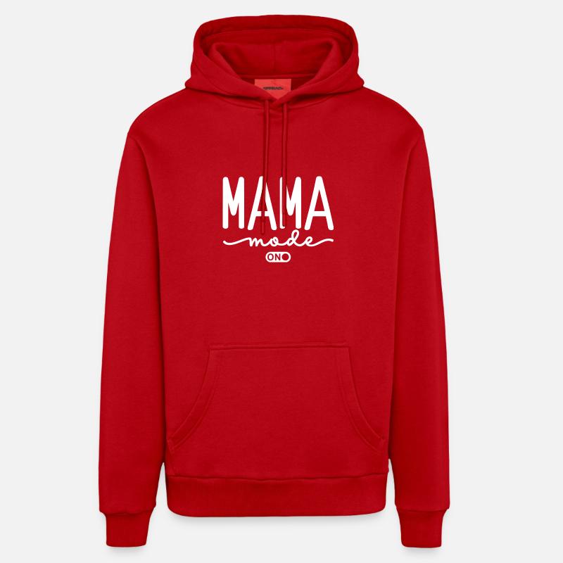 Mode Mama activé - Sweat à capuche bio décontracté fabriqué en UE - rouge