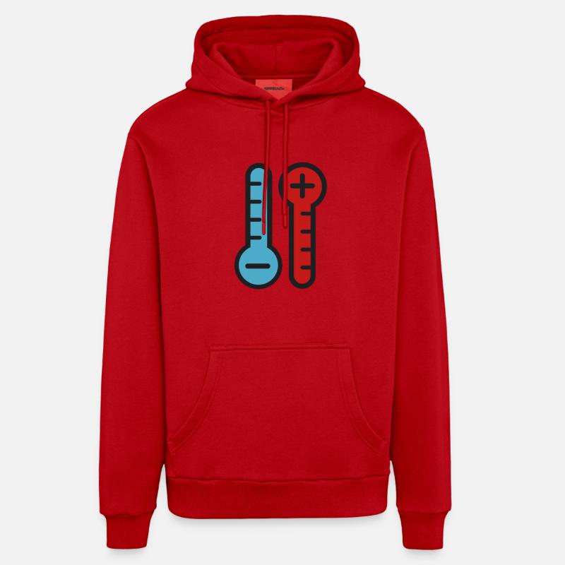 Hot Cold Temperature - Sweat à capuche bio décontracté fabriqué en UE - rouge