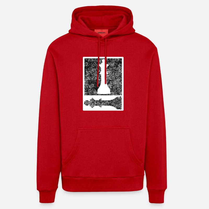 Checkmate Queen King - Sweat à capuche bio décontracté fabriqué en UE - rouge