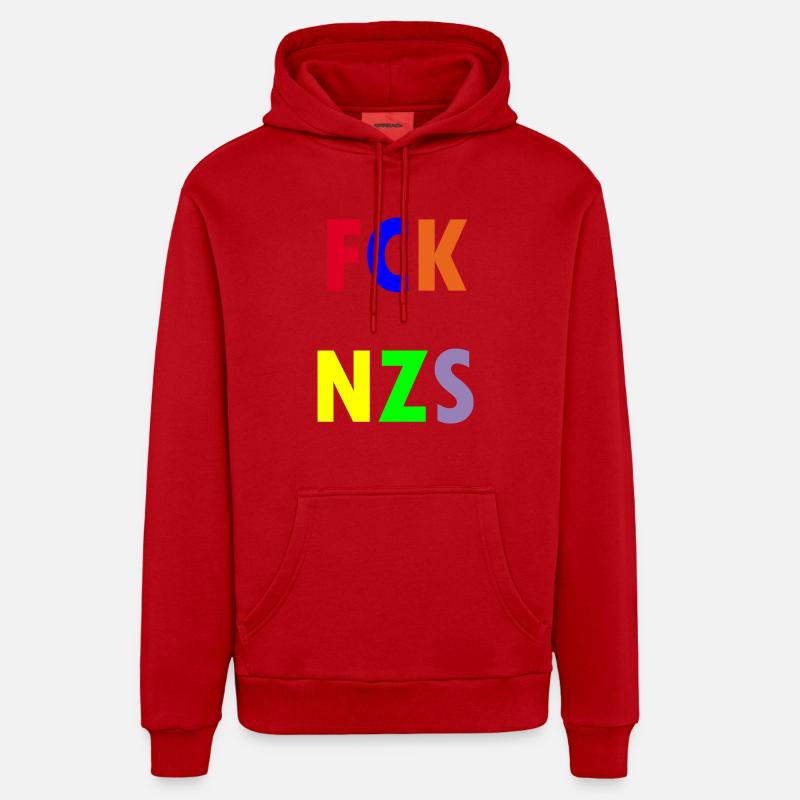 FCK NZS - Sweat à capuche bio décontracté fabriqué en UE - rouge