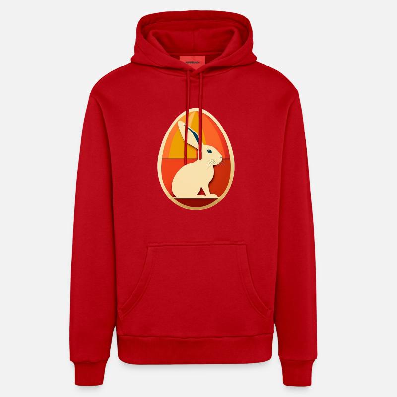 Conception d’oeuf de Pâques n°14 - Sweat à capuche bio décontracté fabriqué en UE - rouge