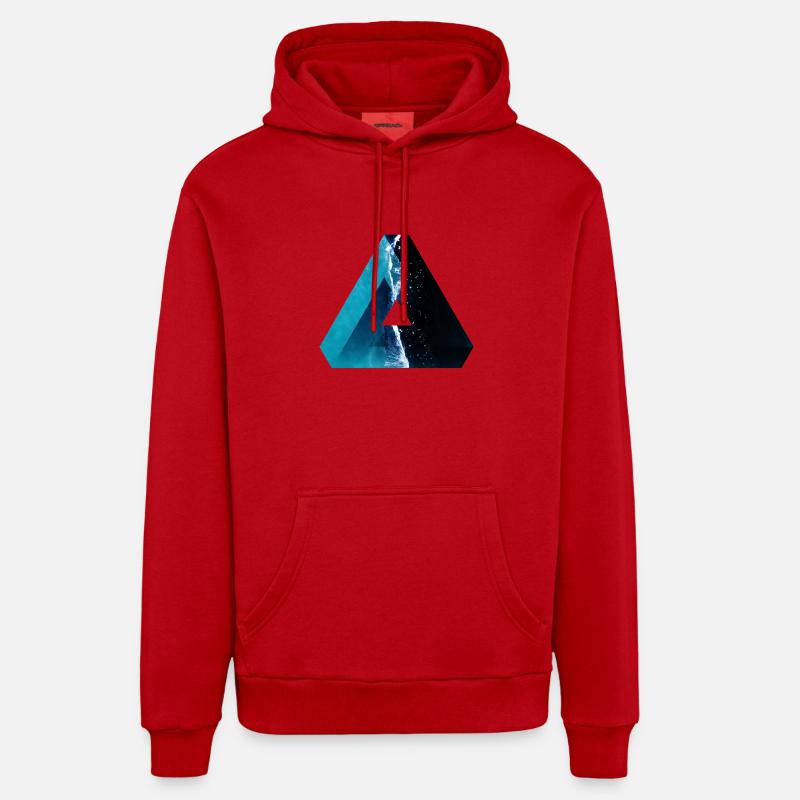 Triangle de Penrose - Sweat à capuche bio décontracté fabriqué en UE - rouge