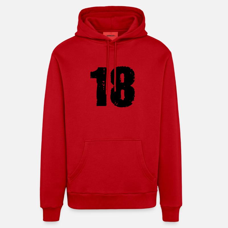 18 - Sweat à capuche bio décontracté fabriqué en UE - rouge