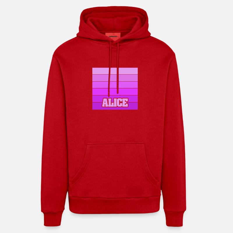 Cadeau pour Alice - Sweat à capuche bio décontracté fabriqué en UE - rouge