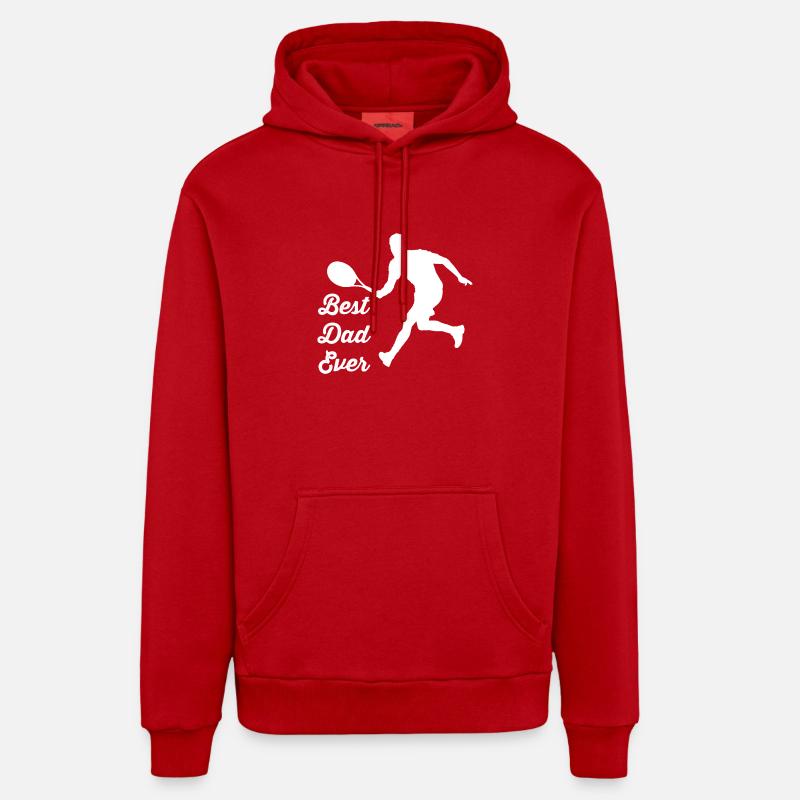 Tennis - Sweat à capuche bio décontracté fabriqué en UE - rouge