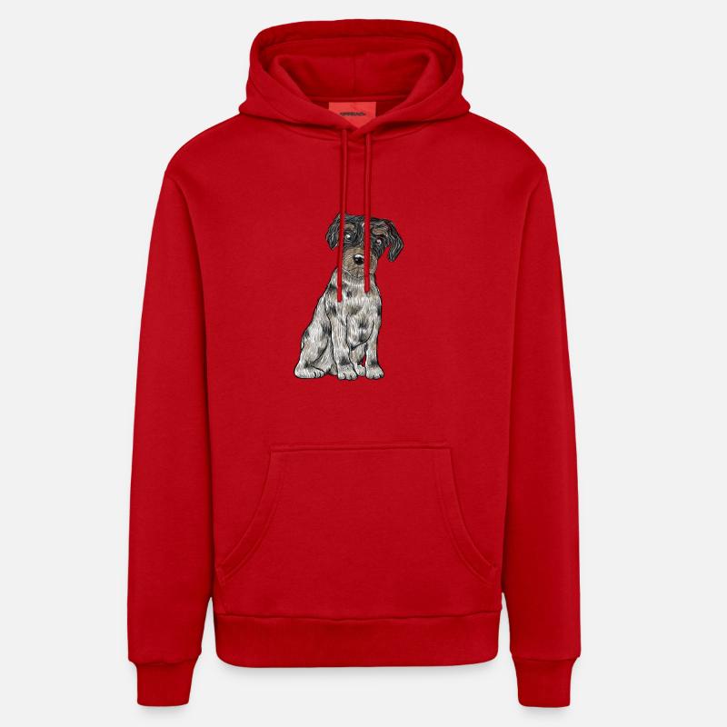 Yorkshire Biewer Terrier - Sweat à capuche bio décontracté fabriqué en UE - rouge