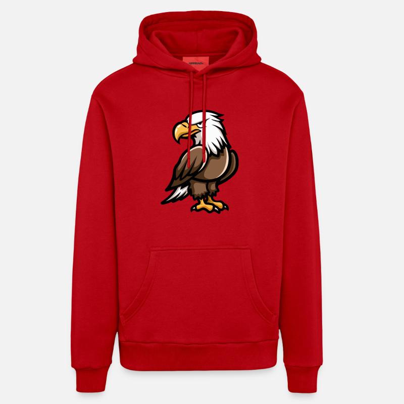 Bande dessinée Eagle - Sweat à capuche bio décontracté fabriqué en UE - rouge