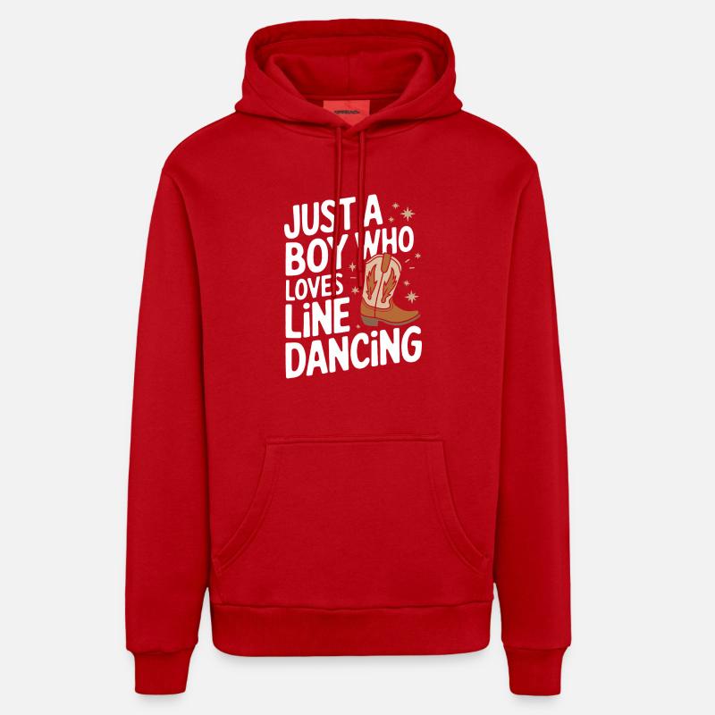 Danse en ligne Danseurs - Sweat à capuche bio décontracté fabriqué en UE - rouge
