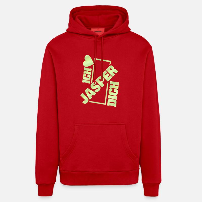 Jasper en couple - Sweat à capuche bio décontracté fabriqué en UE - rouge