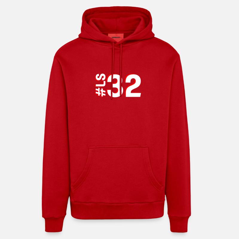 LS32 - Sweat à capuche bio décontracté fabriqué en UE - rouge