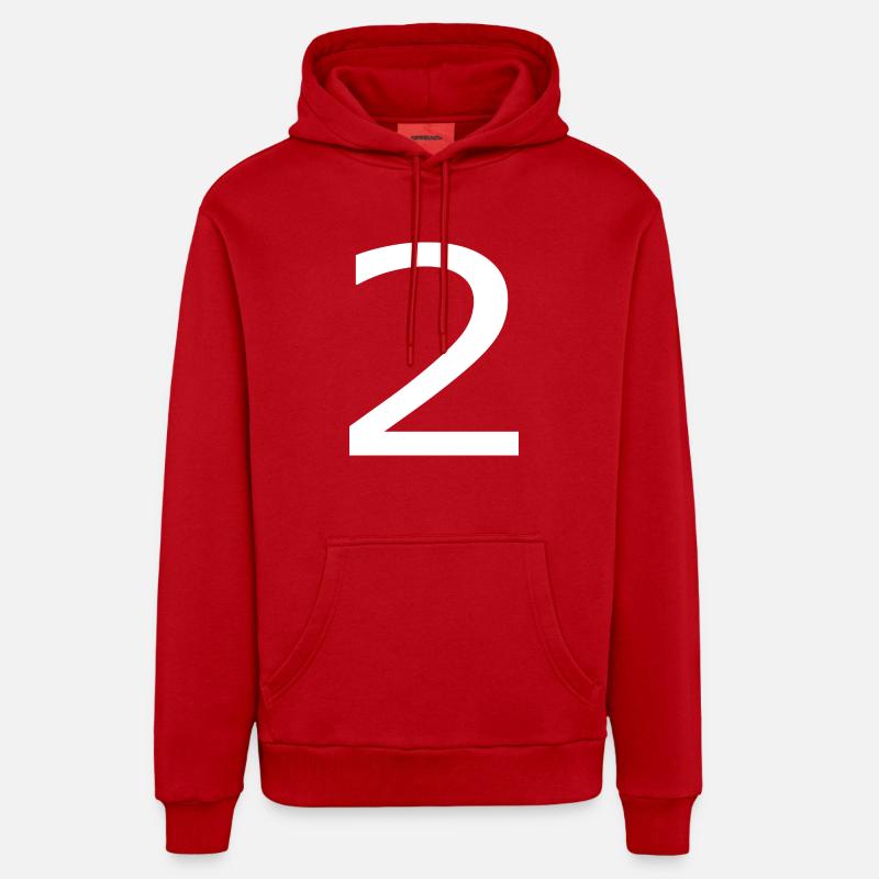 2 - Sweat à capuche bio décontracté fabriqué en UE - rouge