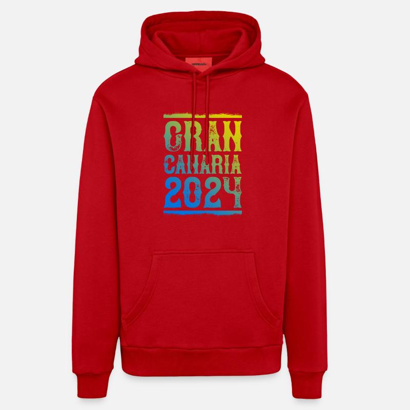 Gran Canaria 2024 - Sweat à capuche bio décontracté fabriqué en UE - rouge