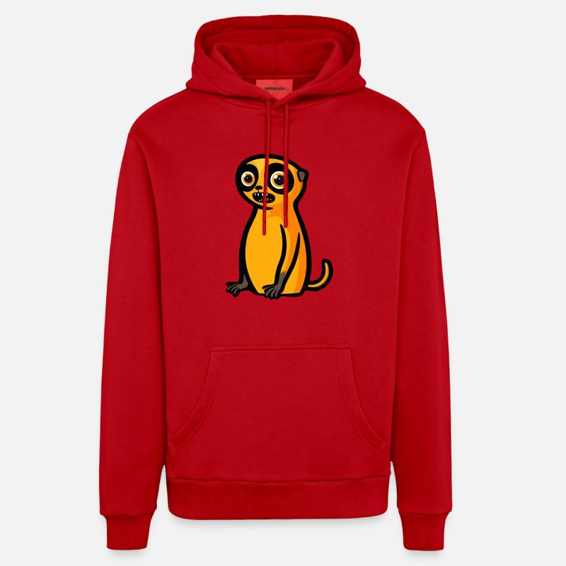 Suricate Halloween Bande dessinée drôle - Sweat à capuche bio décontracté fabriqué en UE - rouge