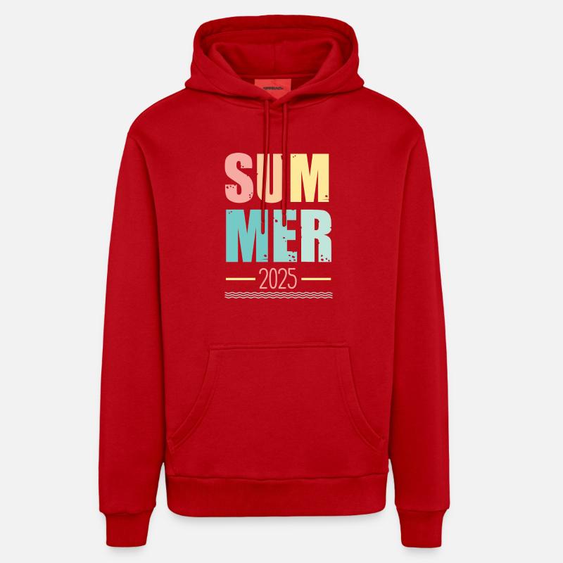 Été 2025 - Sweat à capuche bio décontracté fabriqué en UE - rouge