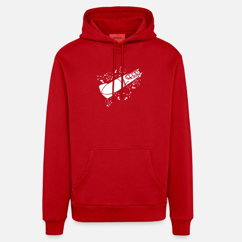 Bobsleigh Bobsleigh Bobsleigh à quatre - Sweat à capuche bio décontracté fabriqué en UE - rouge