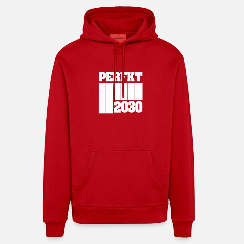 2030 - Sweat à capuche bio décontracté fabriqué en UE - rouge