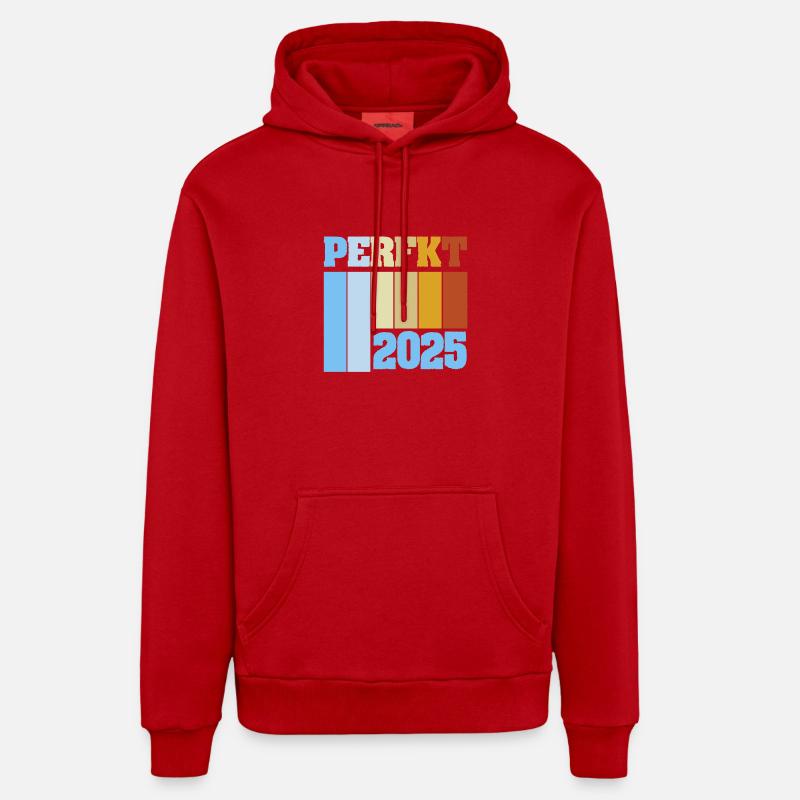 2025 - Sweat à capuche bio décontracté fabriqué en UE - rouge