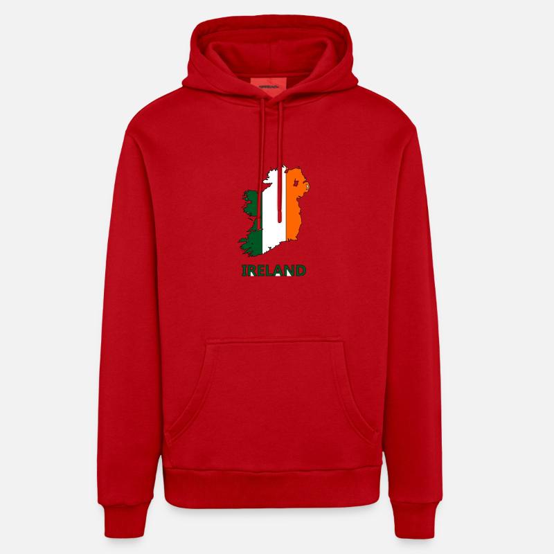 ireland - Sweat à capuche bio décontracté fabriqué en UE - rouge