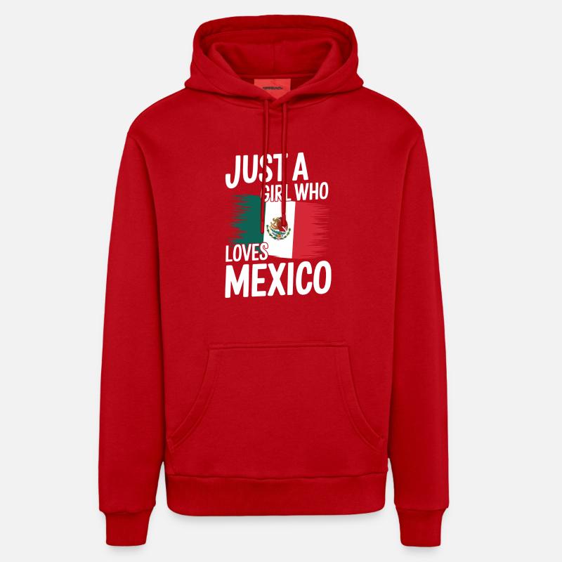 Mexique Mexique Mexicain Espagnol - Sweat à capuche bio décontracté fabriqué en UE - rouge