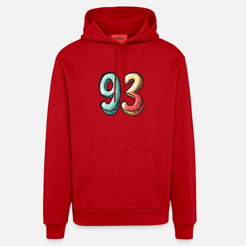 Bande dessinée à 93 chiffres - Sweat à capuche bio décontracté fabriqué en UE - rouge