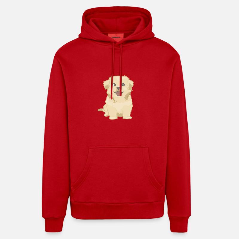 Chien mignon comme illustration - Sweat à capuche bio décontracté fabriqué en UE - rouge