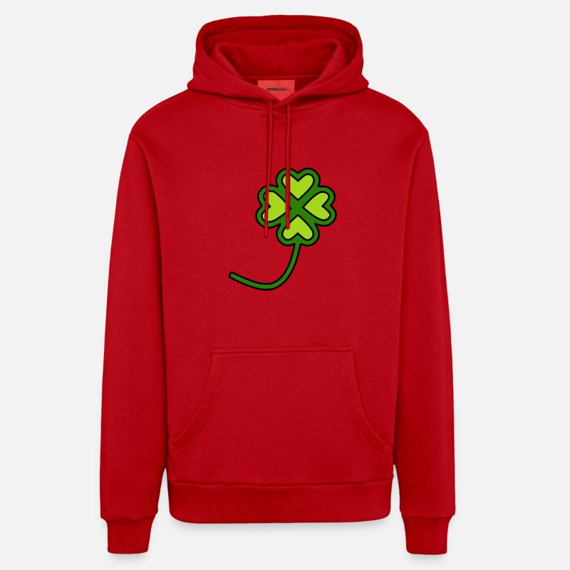 Trèfles de la Saint-Patrick - Sweat à capuche bio décontracté fabriqué en UE - rouge