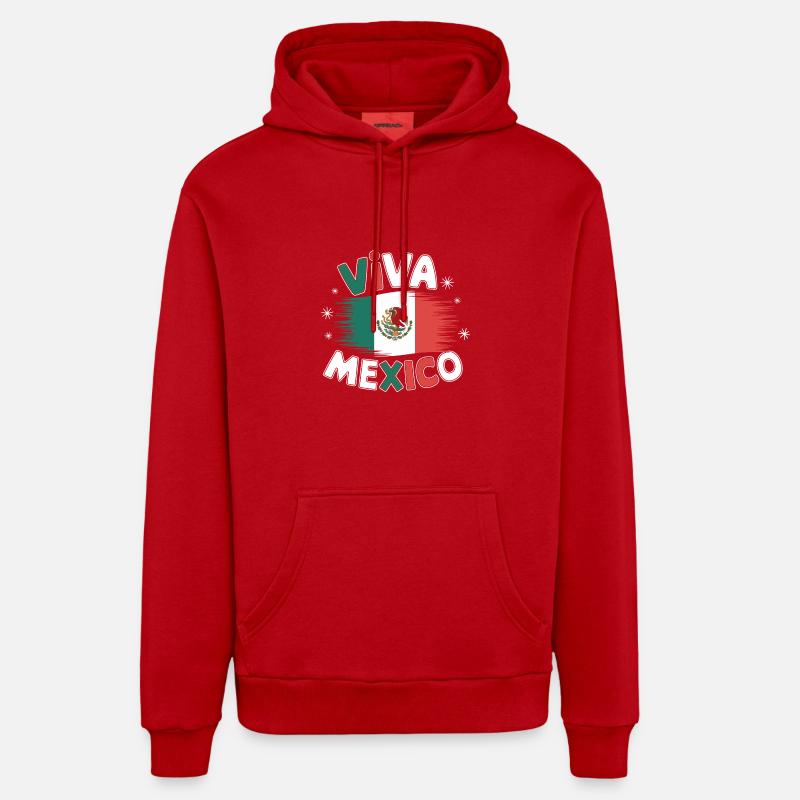 Mexique Mexique Mexicain Espagnol - Sweat à capuche bio décontracté fabriqué en UE - rouge