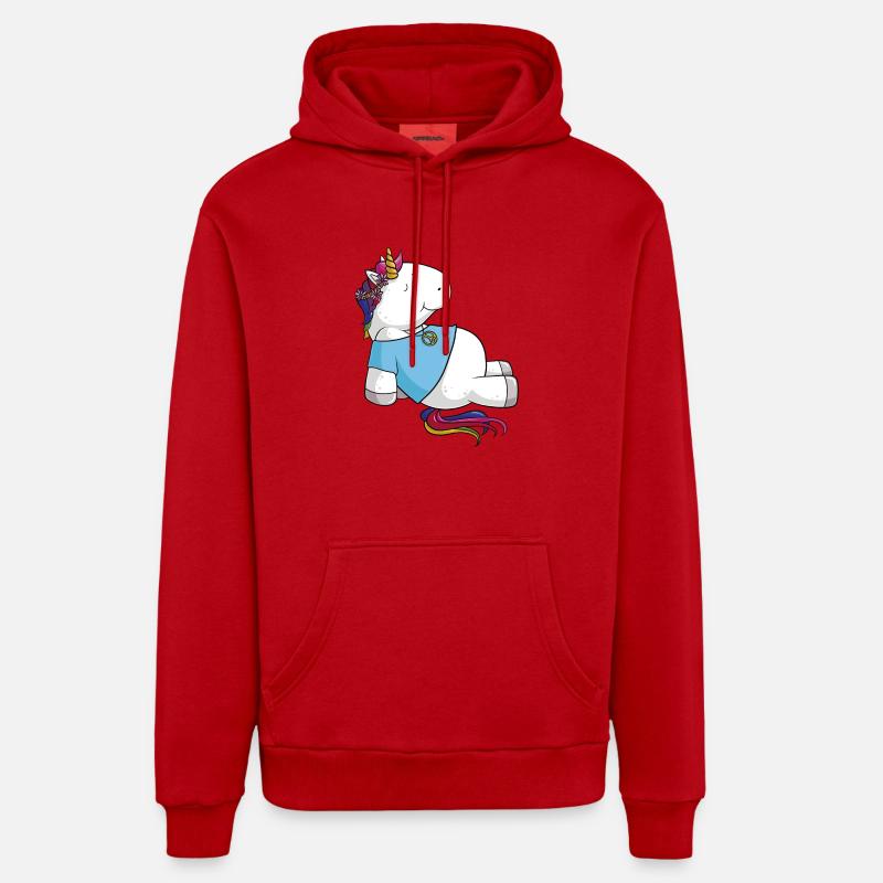 Hippie Einhorn Comic - Organic Relaxed Hoodie Made in EU - Rot