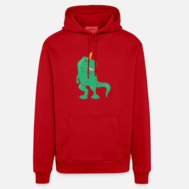 Dino Einhorn T-Rex - Sweat à capuche bio décontracté fabriqué en UE - rouge