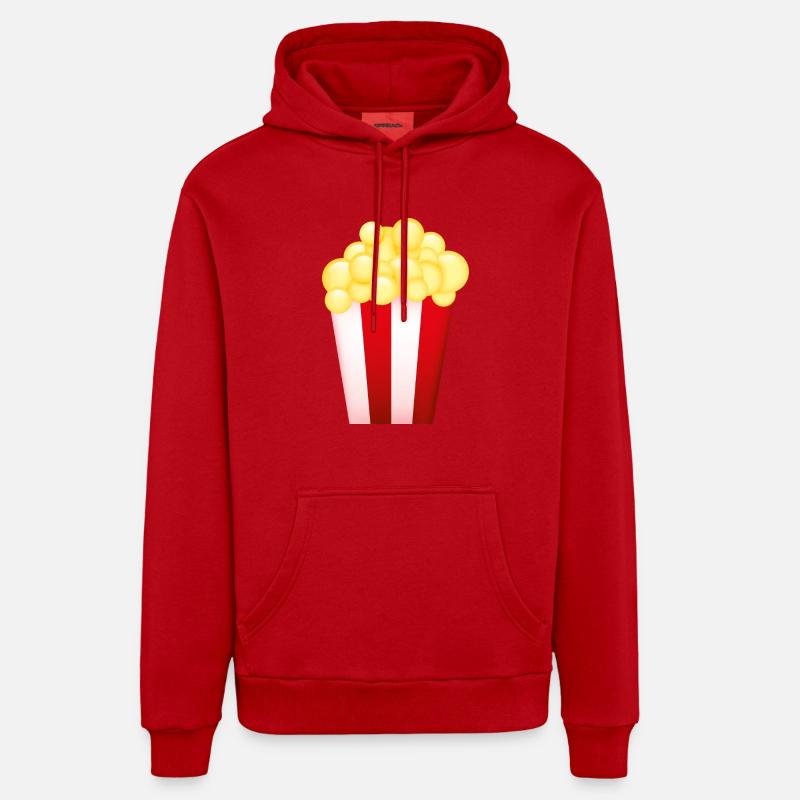 Smiley Popcorn - Sweat à capuche bio décontracté fabriqué en UE - rouge