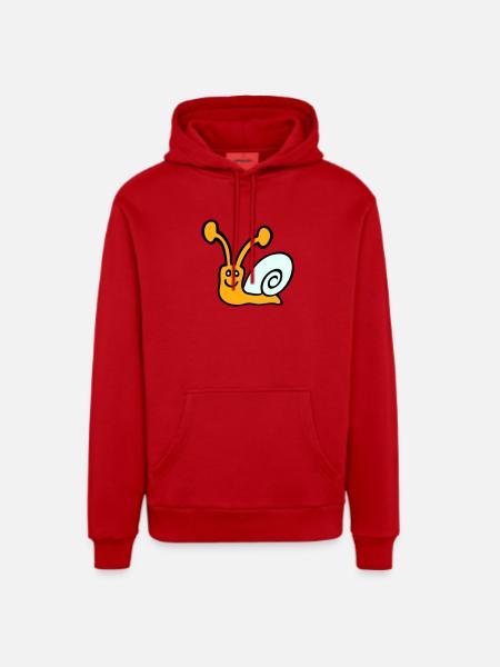 Snail Shell Cute Cute Happy Cool - Organic Relaxed Hoodie Made in EU - red