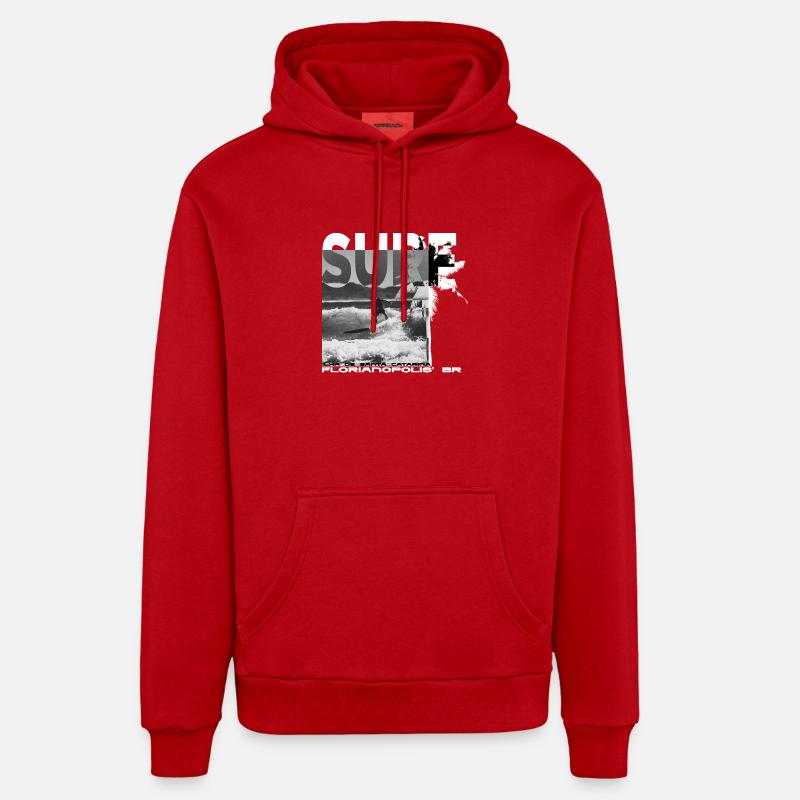 SURFER - Sweat à capuche bio décontracté fabriqué en UE - rouge