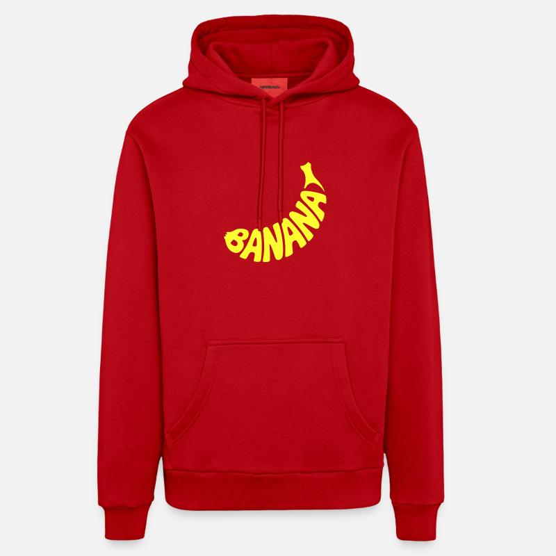 Banane - Logo de fruit cool - Sweat à capuche bio décontracté fabriqué en UE - rouge