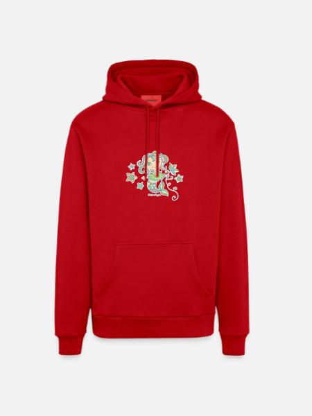 Petite Sirène - Sweat à capuche bio décontracté fabriqué en UE - rouge