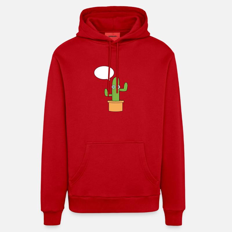 Le cactus. - Sweat à capuche bio décontracté fabriqué en UE - rouge