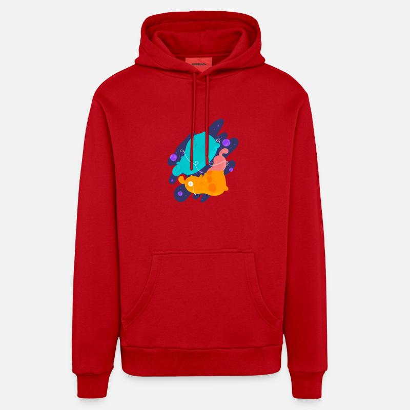 L'univers de Kitty - Sweat à capuche bio décontracté fabriqué en UE - rouge