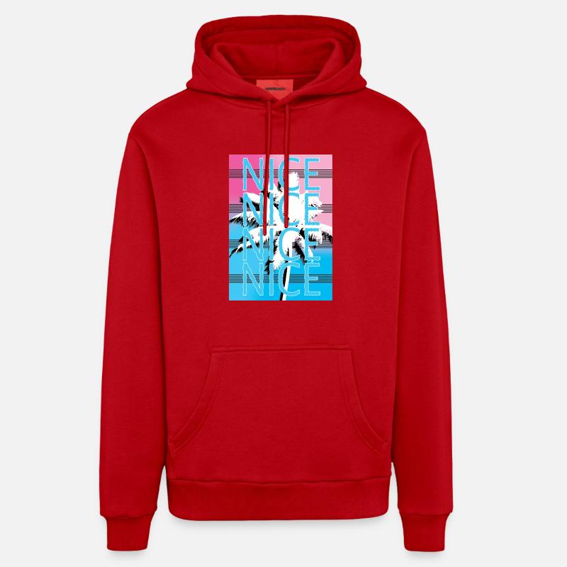AGRÉABLE - Sweat à capuche bio décontracté fabriqué en UE - rouge