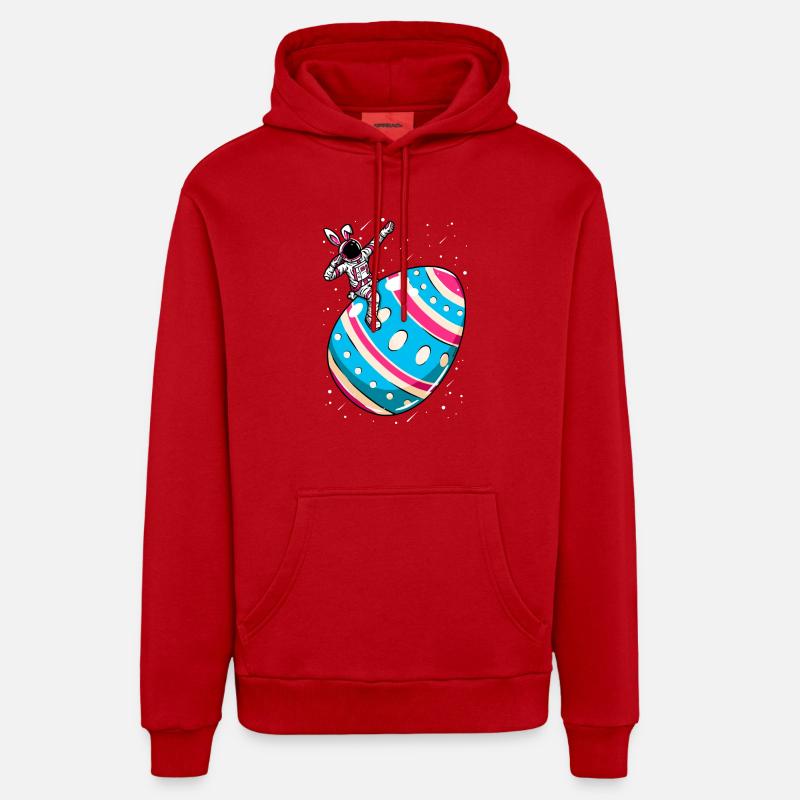 Astronaut - space easter egg - Organic Relaxed Hoodie Made in EU - red