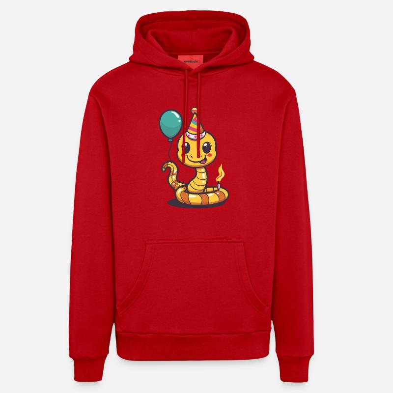 Serpent Cobra Anniversaire Bébé - Sweat à capuche bio décontracté fabriqué en UE - rouge