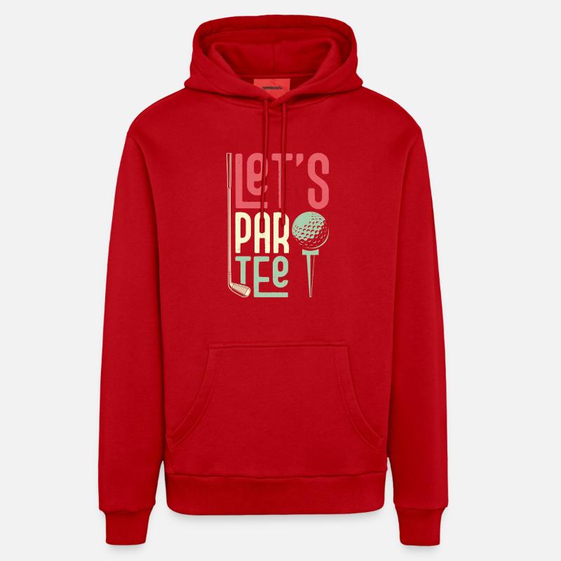 Let’s Par Tee Golfer Golf - Sweat à capuche bio décontracté fabriqué en UE - rouge