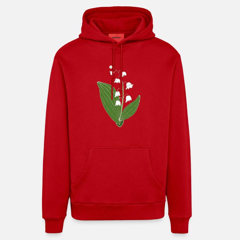 Maigloeckchen 2 6 - Sweat à capuche bio décontracté fabriqué en UE - rouge