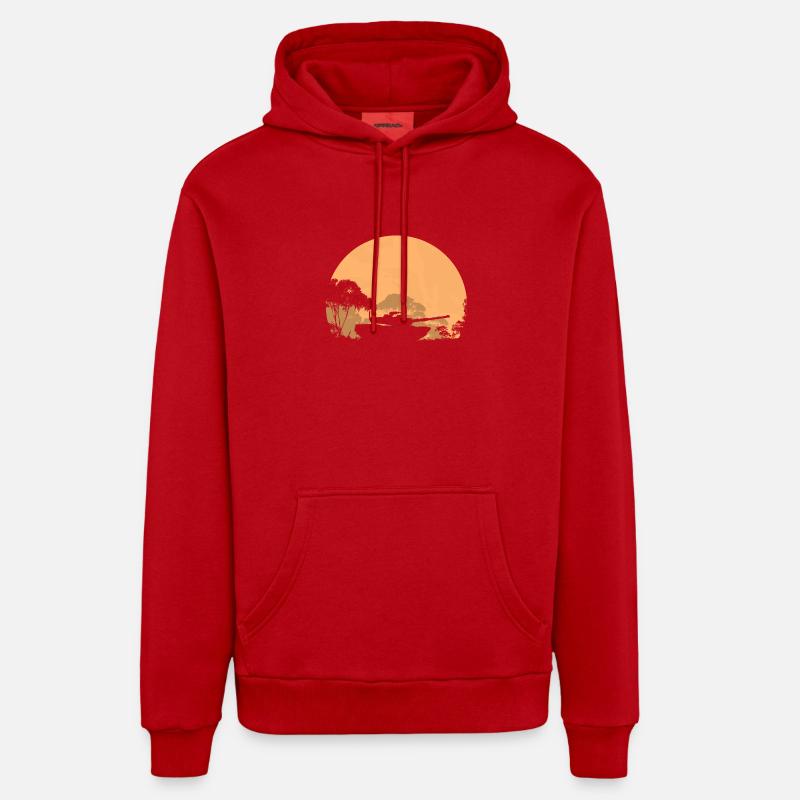 Kampfpanzer im Mondschein - Tank Organic Relaxed Hoodie Made in EU