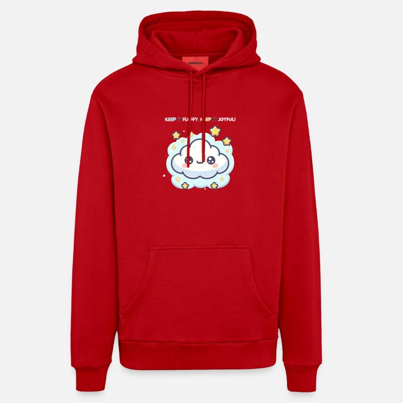Gardez-le moelleux Restez joyeux ! - Sweat à capuche bio décontracté fabriqué en UE - rouge