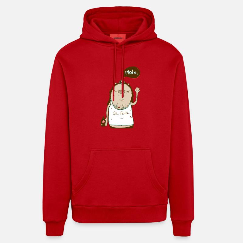 St. Pauli Knut - Sweat à capuche bio décontracté fabriqué en UE - rouge