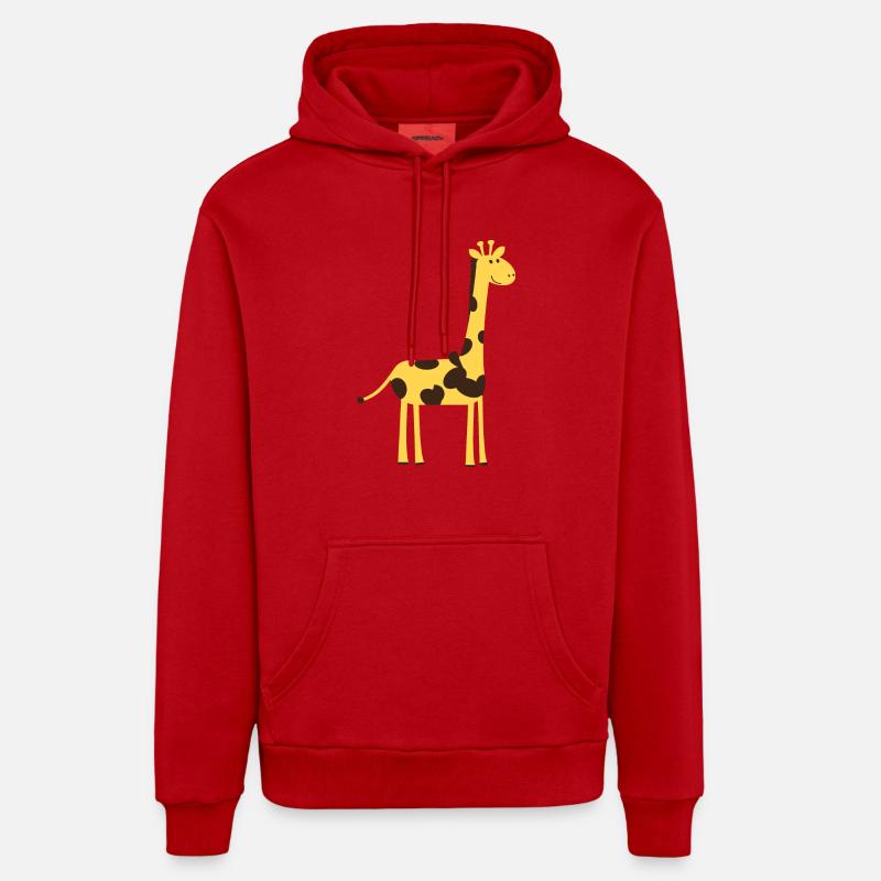 giraffe zoo circus cirque safari1 - Sweat à capuche bio décontracté fabriqué en UE - rouge