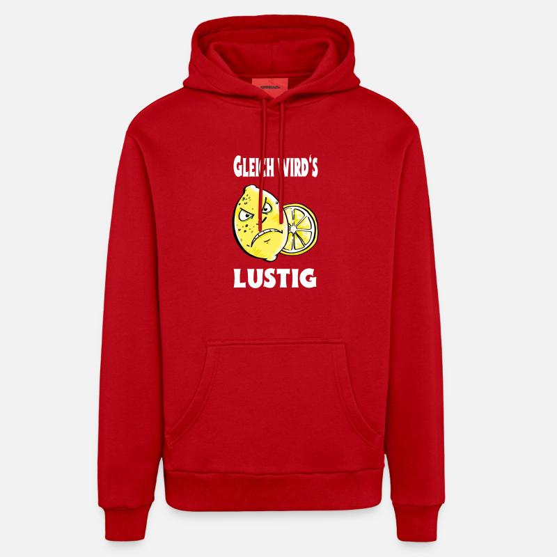 Gleich wird es lustig - Zitrone - Sauer - Organic Relaxed Hoodie Made in EU - Rot