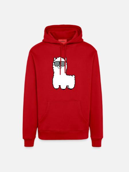 lama_002 - Organic Relaxed Hoodie Made in EU - Rot