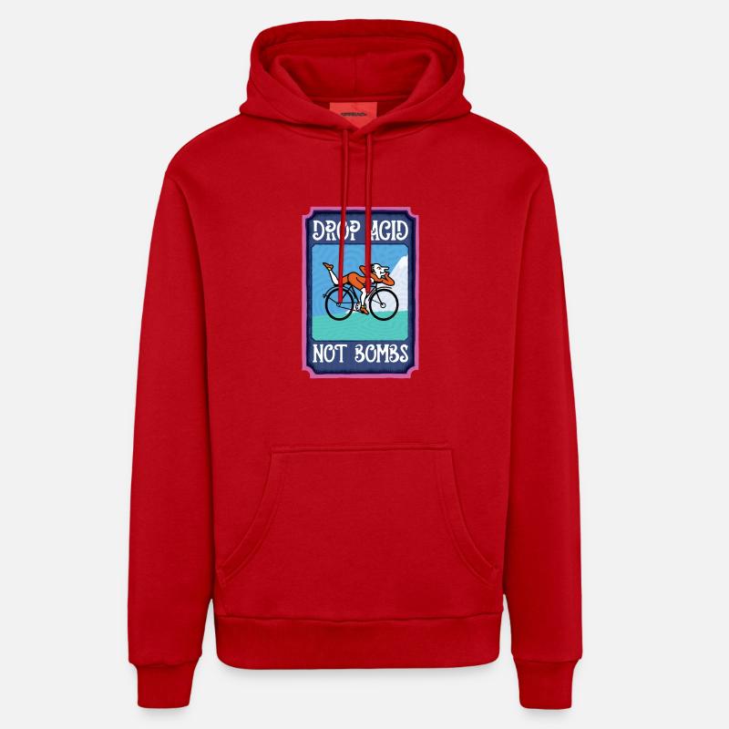 LSD Drop Acid Not Bombs - Sweat à capuche bio décontracté fabriqué en UE - rouge