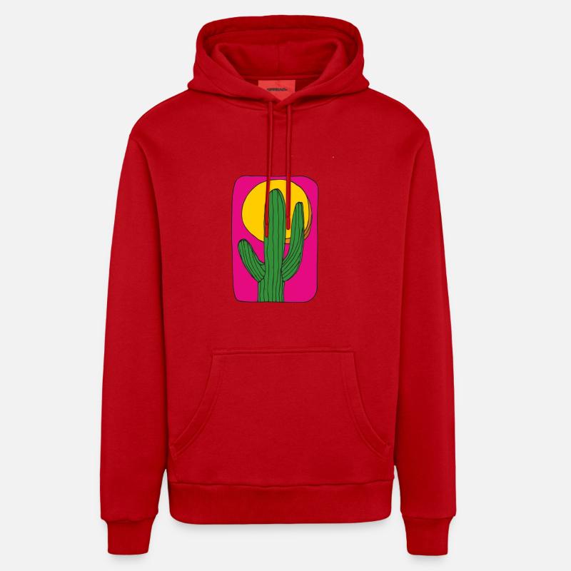 Cactus Mexique Soleil - Sweat à capuche bio décontracté fabriqué en UE - rouge